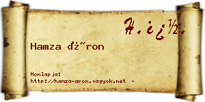 Hamza Áron névjegykártya